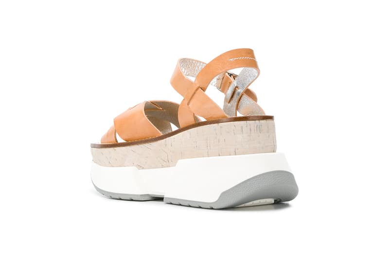 Maison Margiela Colorblock Open-Toe Platform Sandals Brown White Gray