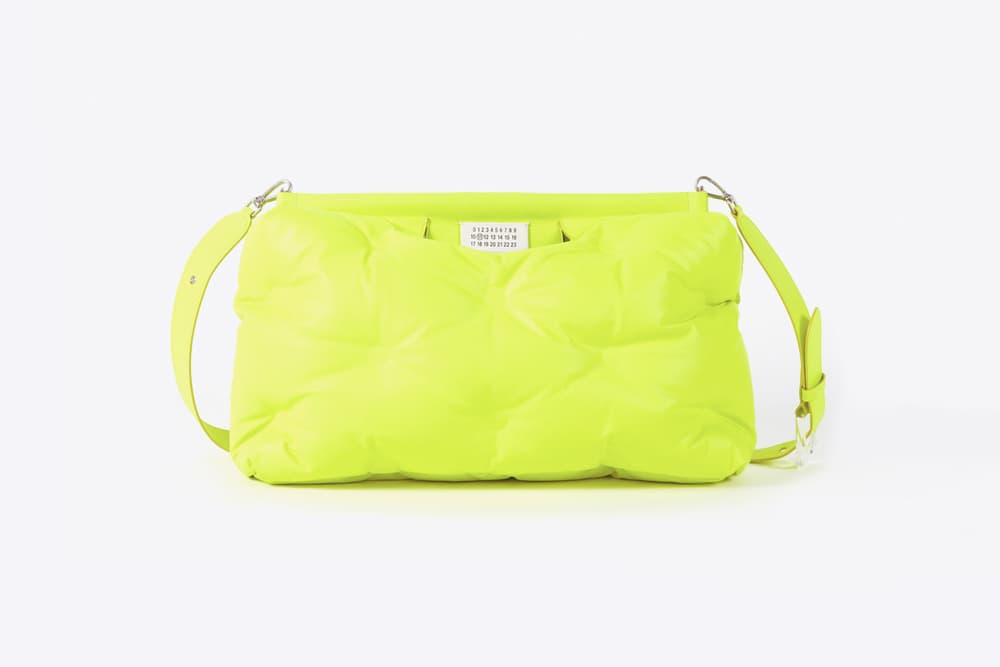maison margiela john galliano glam slam bags new fw18 fluorescent yellow pink metallic puffy