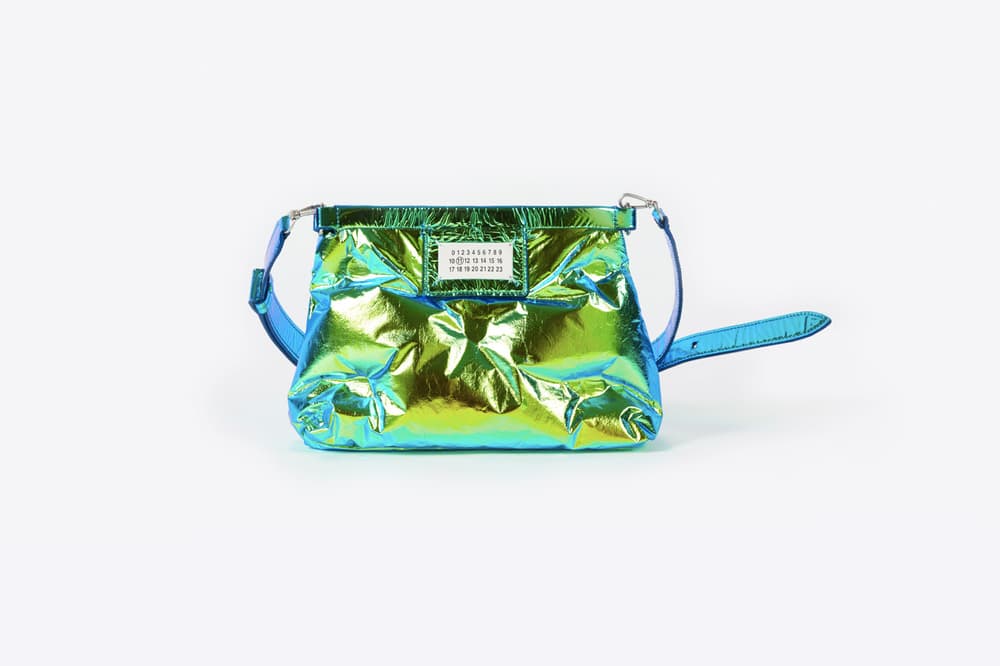 maison margiela john galliano glam slam bags new fw18 fluorescent yellow pink metallic puffy