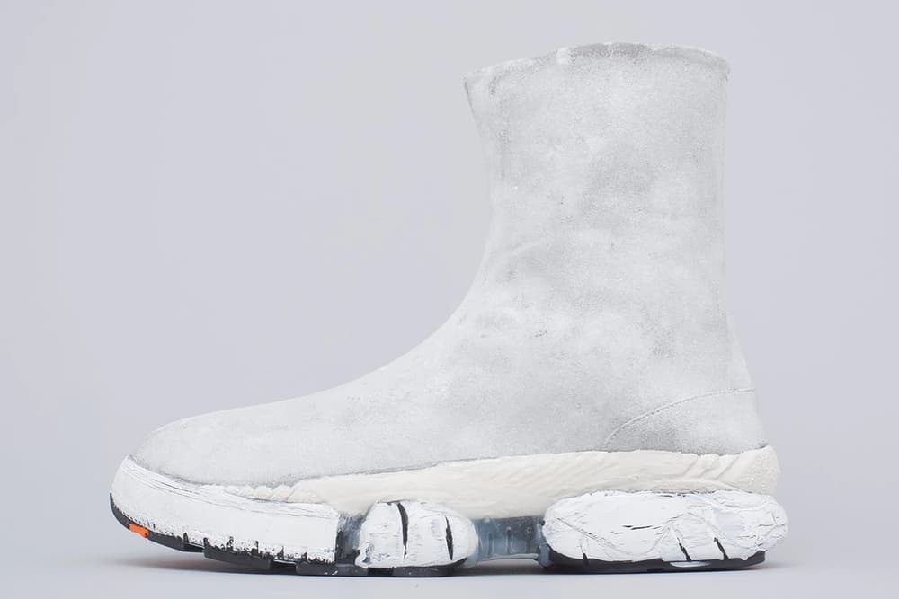 Maison Margiela Paint Covered Tabi Sneakers White MM6 John Galliano