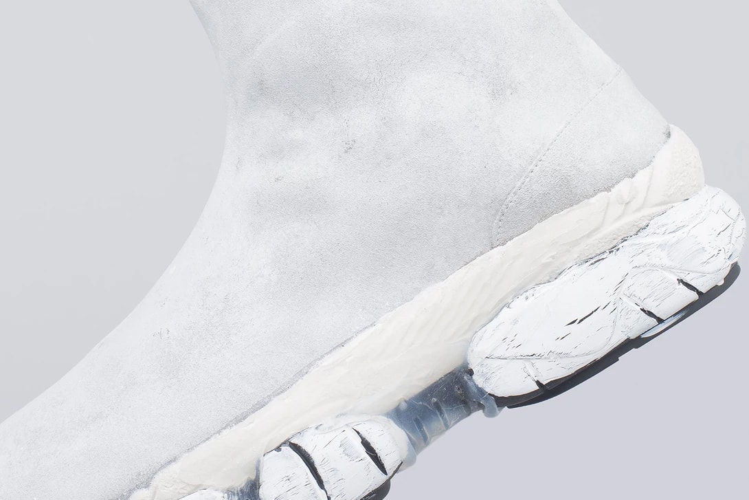 Maison Margiela Paint Covered Tabi Sneakers White MM6 John Galliano