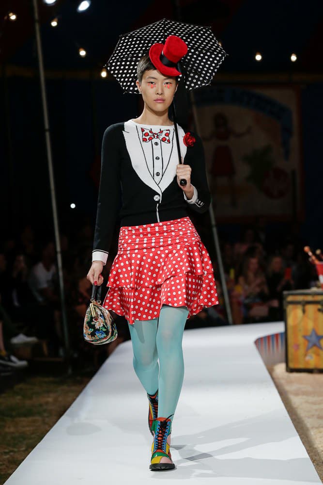 moschino jeremy scott spring 2019 collection los angeles circus violet chachki rupaul drag race queen