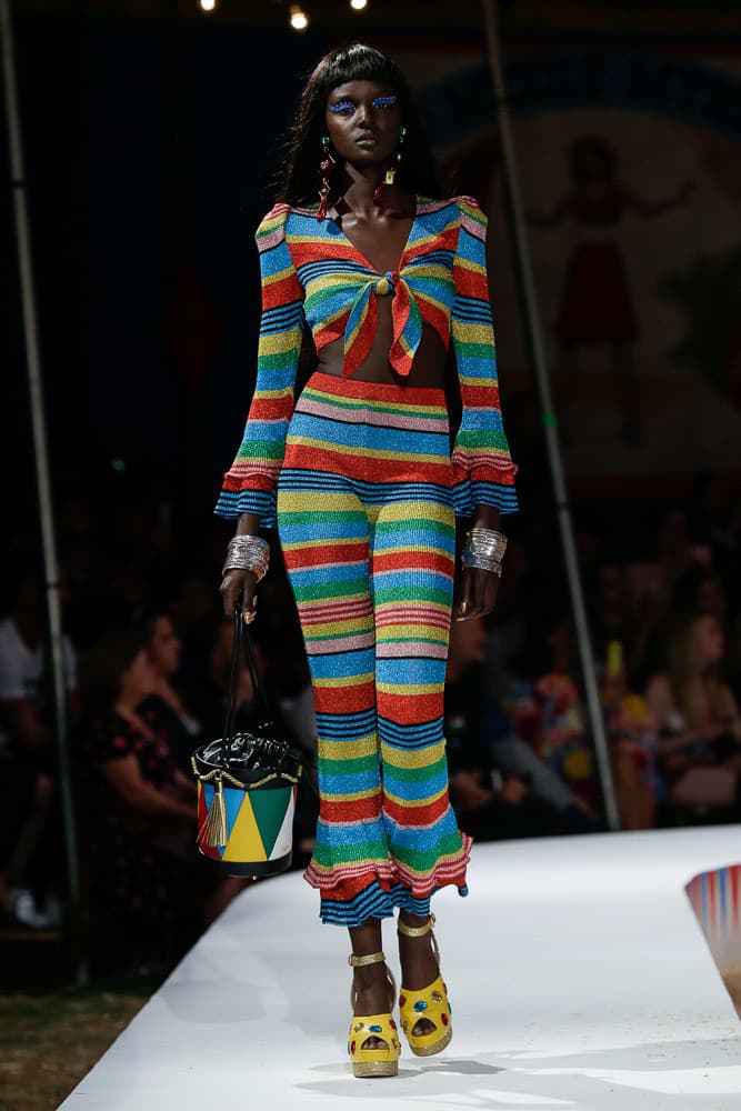 moschino jeremy scott spring 2019 collection los angeles circus violet chachki rupaul drag race queen