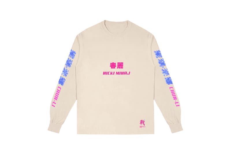 Nicki Minaj NICKIHNDRXX Tour Merch Chun-Li Logo Long Sleeve Cream