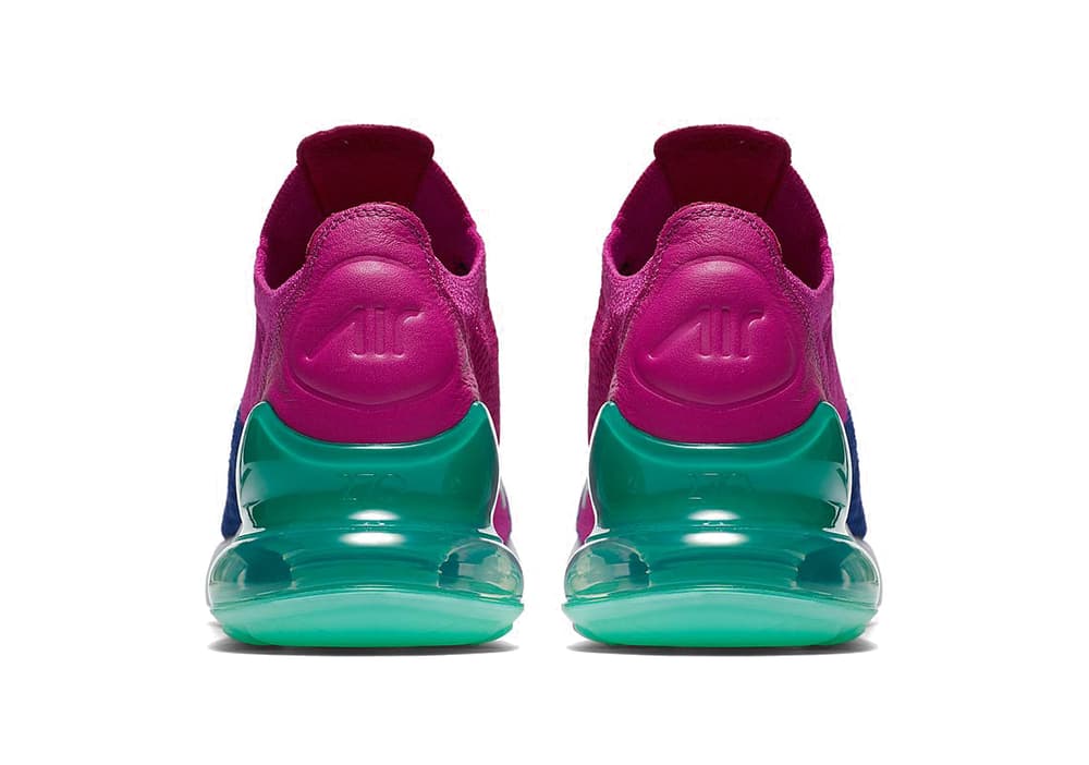 Nike Air Max 270 Flyknit Fuchsia Teal Blue