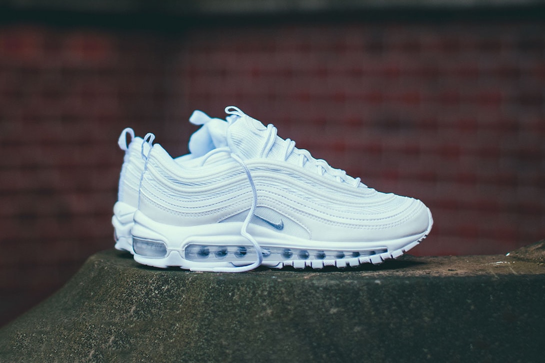 nike air max 97 triple white platinum restock closer look