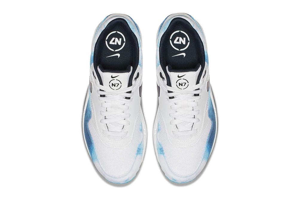 Nike N7 Air Max 1 Acid Wash White Blue Sneakers