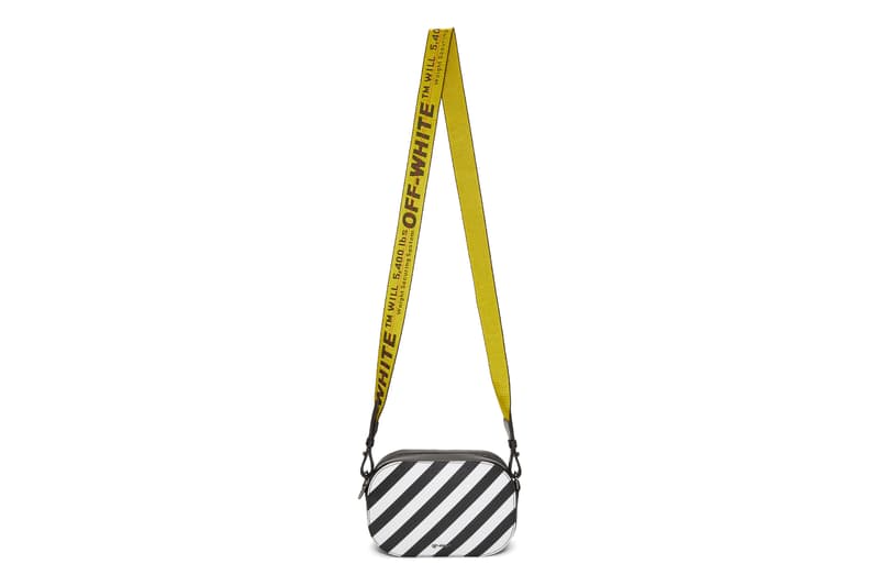 Off-White™ White Leather Backpack and Camera Bag Purse Virgil Abloh Stripes Streetwear Accessory