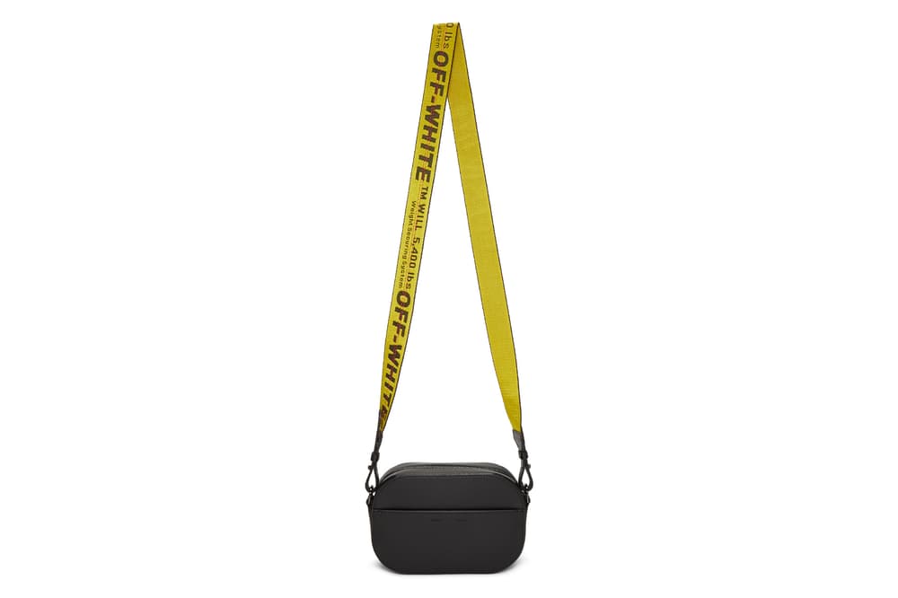 Off-White™ White Leather Backpack and Camera Bag Purse Virgil Abloh Stripes Streetwear Accessory
