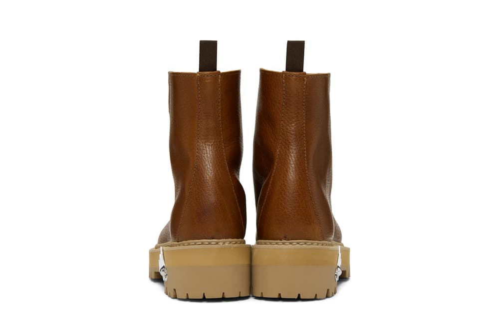 Off-White™ Hiking Boots in Brown and Black Combat Boots Virgil Abloh Lace Up Leather