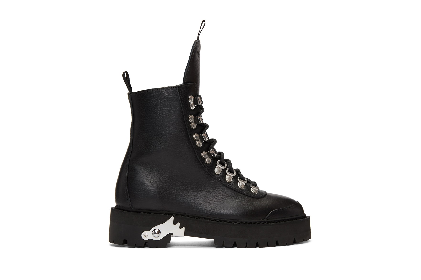 Off-White™ Hiking Boots in Brown and Black Combat Boots Virgil Abloh Lace Up Leather