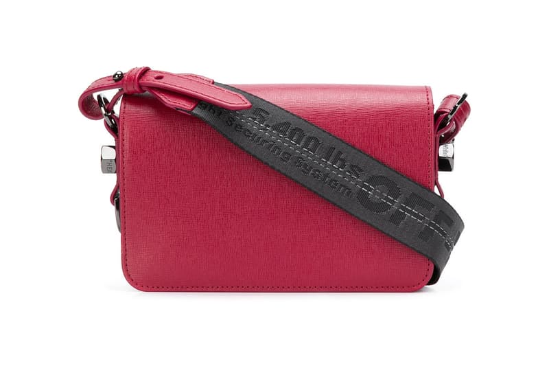 Off White Mini Binder Clip Bag Red