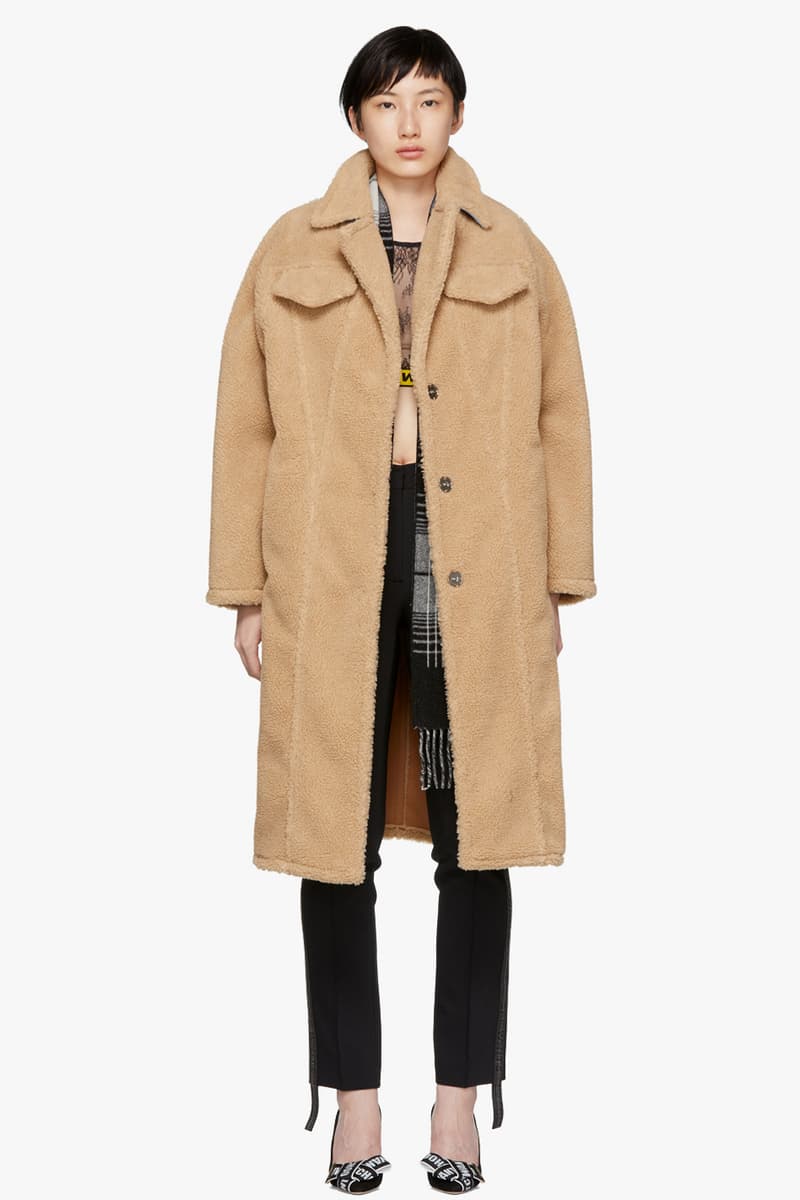 Off-White Faux Fur Bear Coat Brown