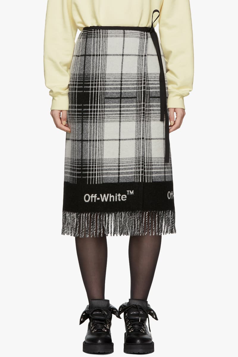 Off-White Check Blanket Skirt Black White