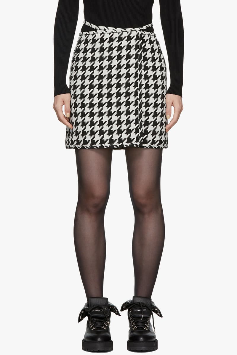 Off-White Houndstooth Miniskirt Black White