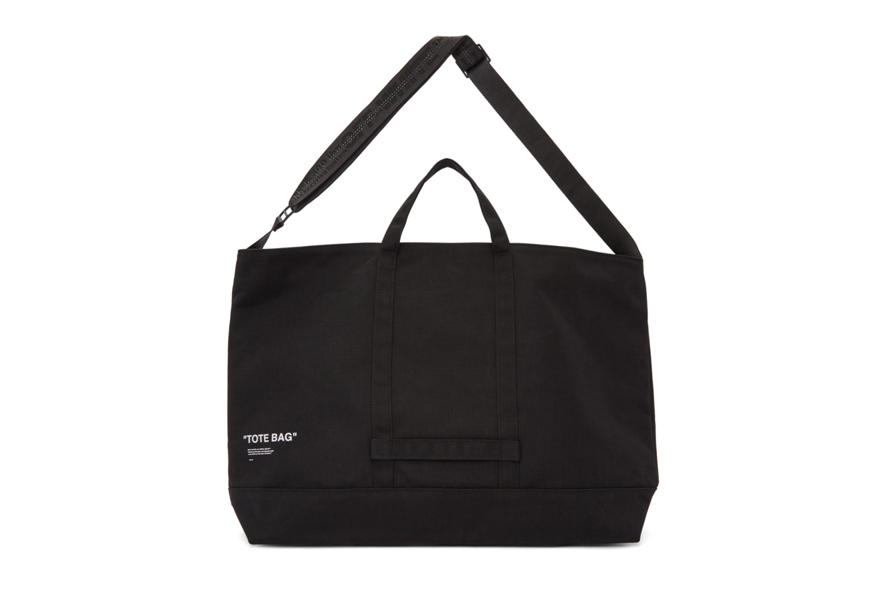 Off-White™ Black Logo "TOTEBAG" by Virgil Abloh Print Beach Bag Essentials