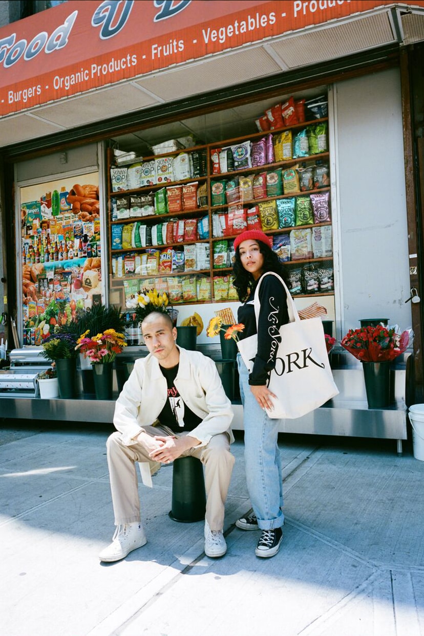 ONLY NY x New York Magazine Collaboration Jumper T-shirt Tote Bag Black Natural