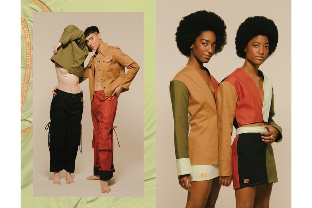 PHLEMUNS Nonbasics Lookbook Shirts Tie Pants Orange Brown Green