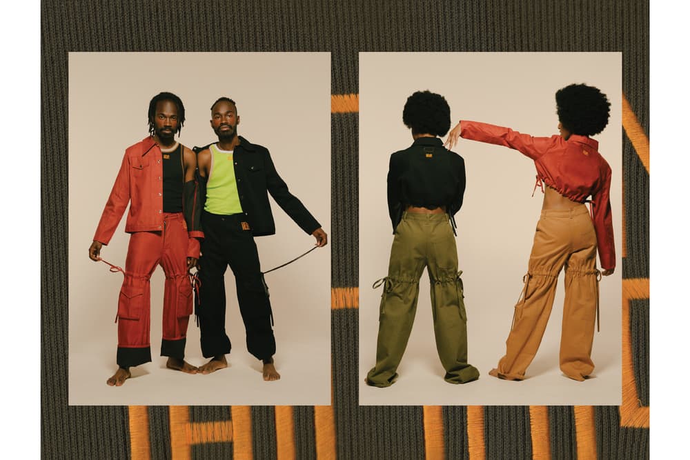 PHLEMUNS Nonbasics Lookbook Jackets Tie Pants Red Black Green Khaki