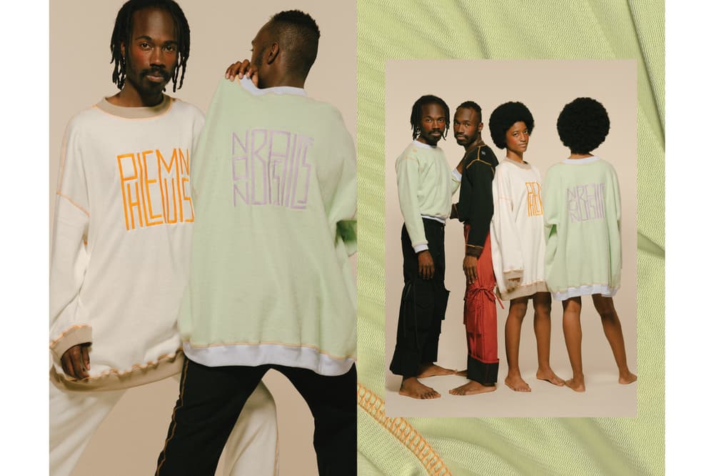 PHLEMUNS Nonbasics Lookbook Logo Sweatshirts Green White