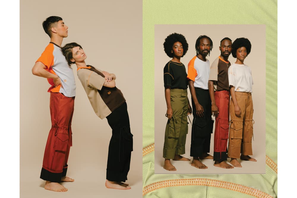 PHLEMUNS Nonbasics Lookbook T-shirts Tie Cargo Pants Black Orange Grey Red Khaki Green