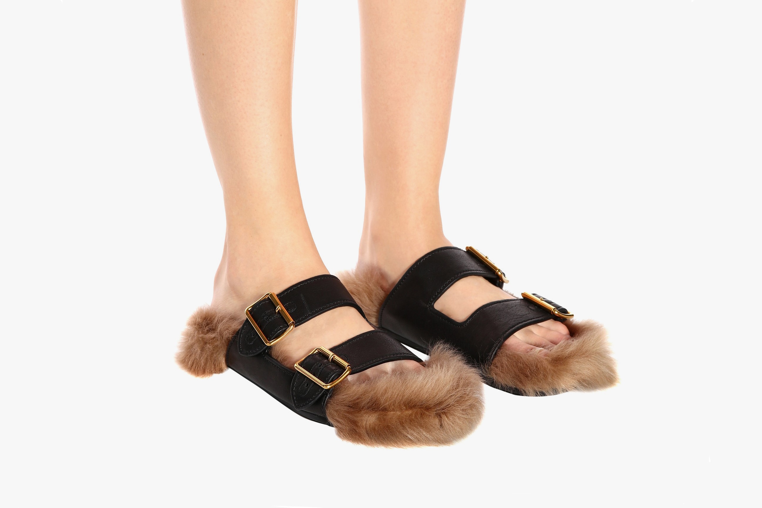 Where to Buy Prada's Fur-lined Leather Sandals Miuccia Prada Shoes Birkenstock Summer Fall