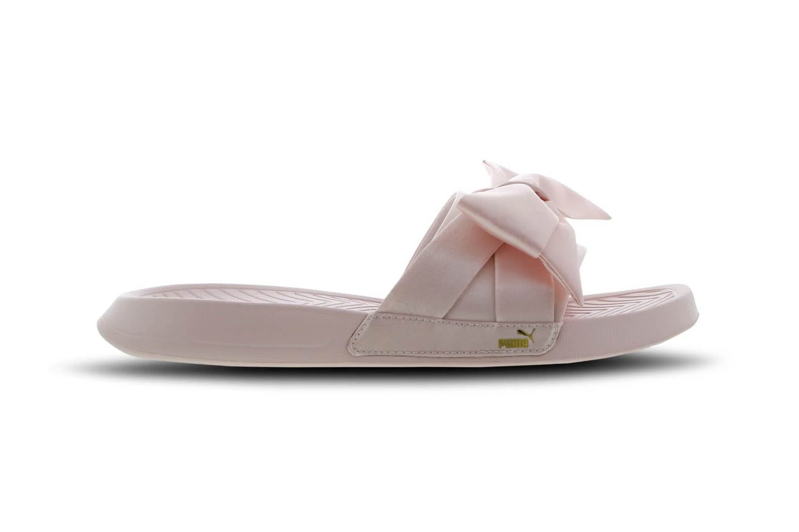 PUMA Drops Bow Slides in Pink, White 