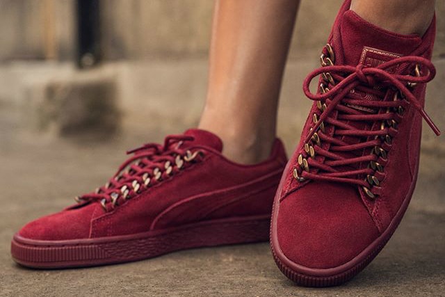 Rama Poder Acusador PUMA Releases Badass Suede Chain in Maroon Red | Hypebae
