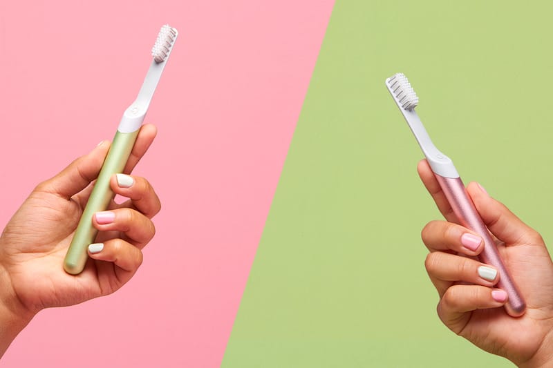 green electric toothbrush