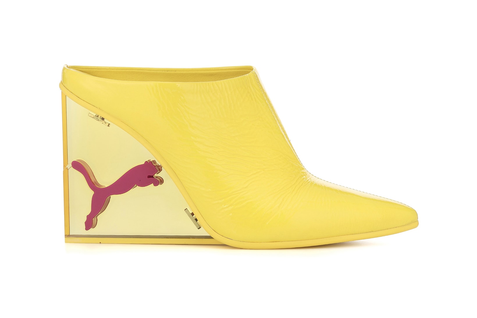 Fenty PUMA Rihanna Yellow Perspex Heel Mules Sandals