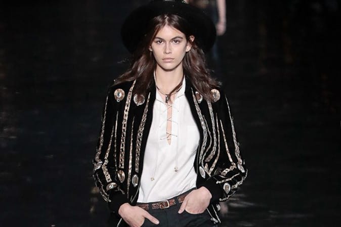 Kaia Gerber and Binx Walton Graced the Runway for Saint Laurent's Latest Show