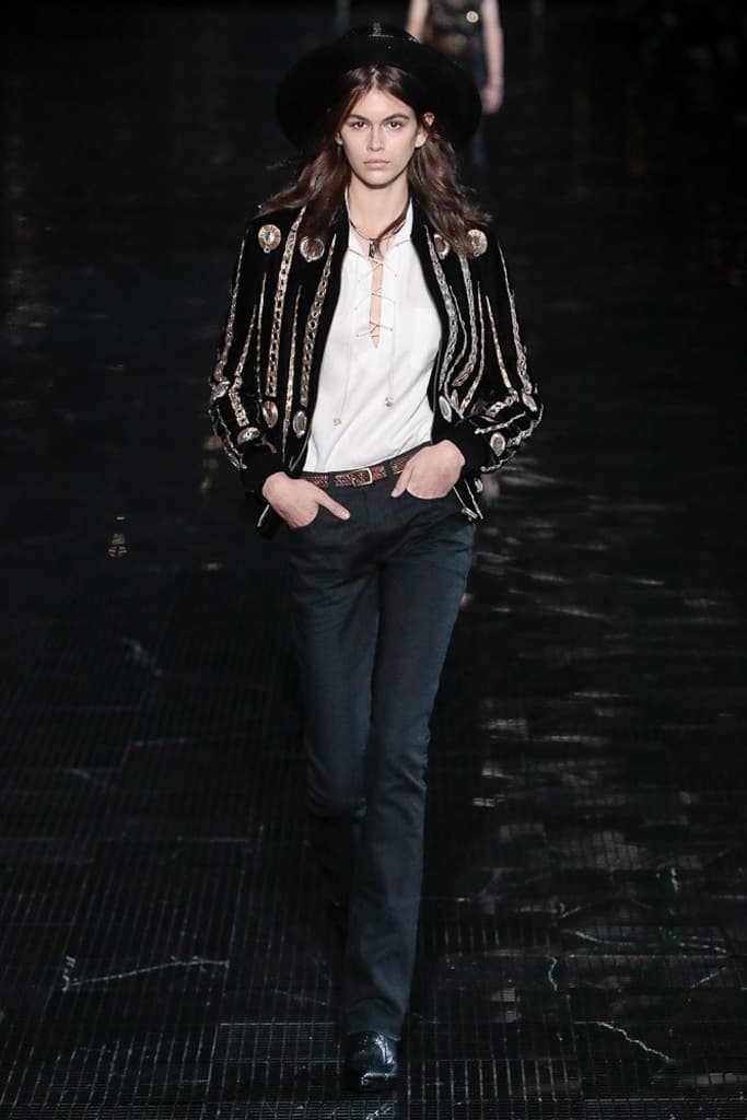 Saint Laurent Spring 2019 Menswear Kaia Gerber