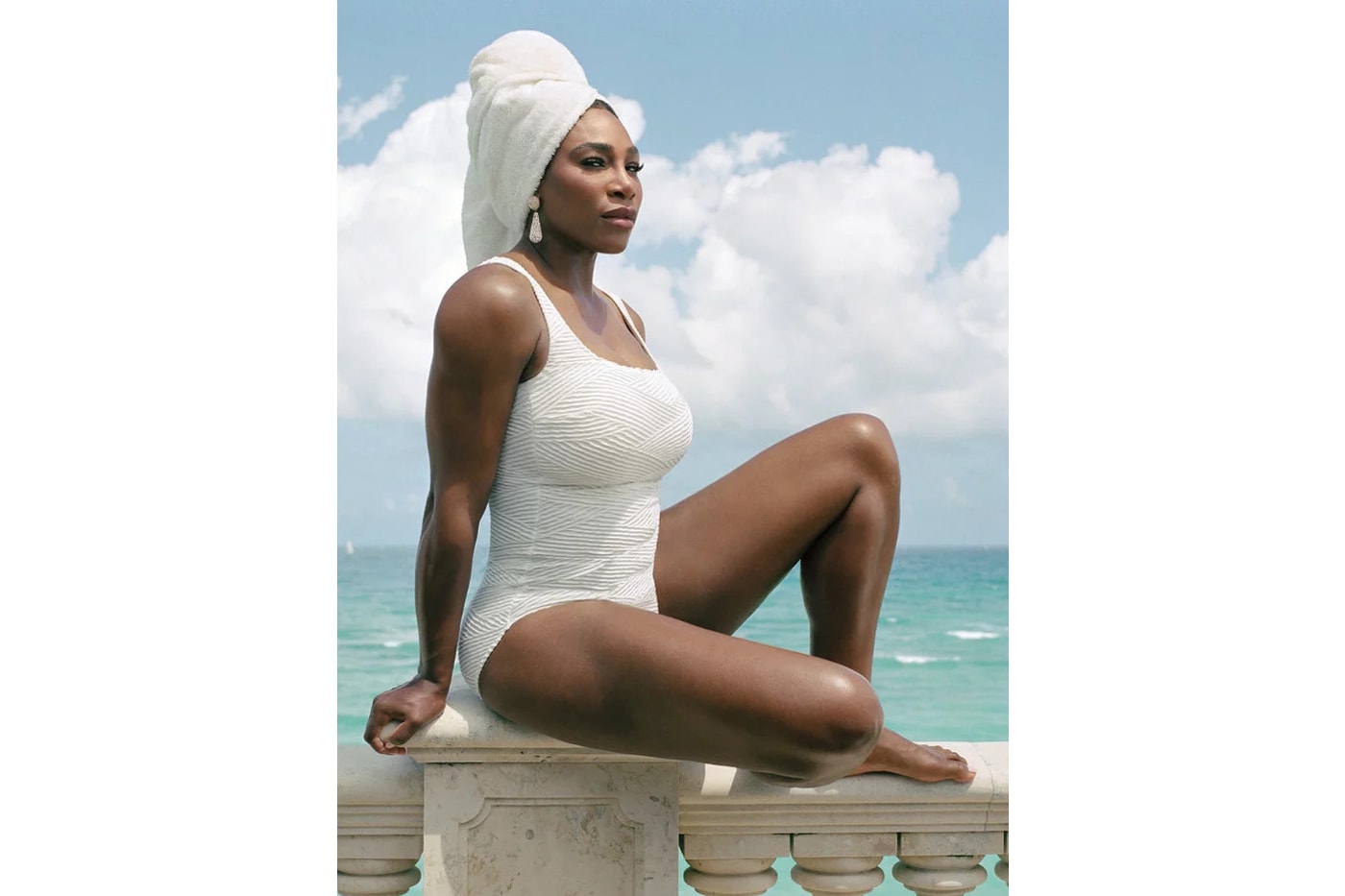 Serena Williams InStyle Magazine August 2018 Badass Woman Issue Gottex Swimsuit White