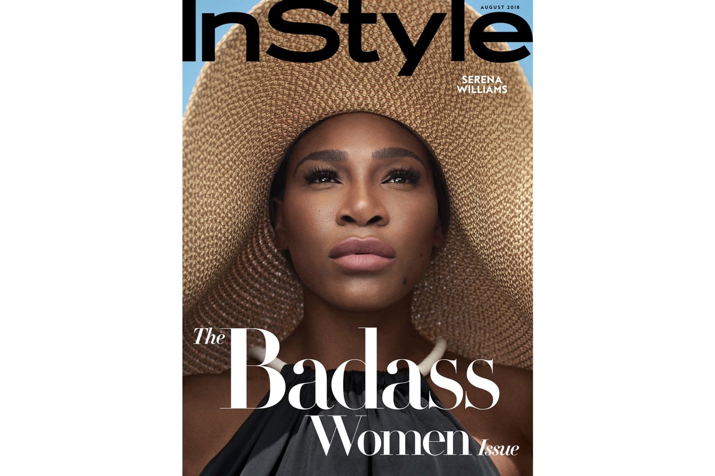 Serena Williams InStyle Magazine August 2018 Badass Woman Issue The Row Dress Eric Javitz Hat Black Tan