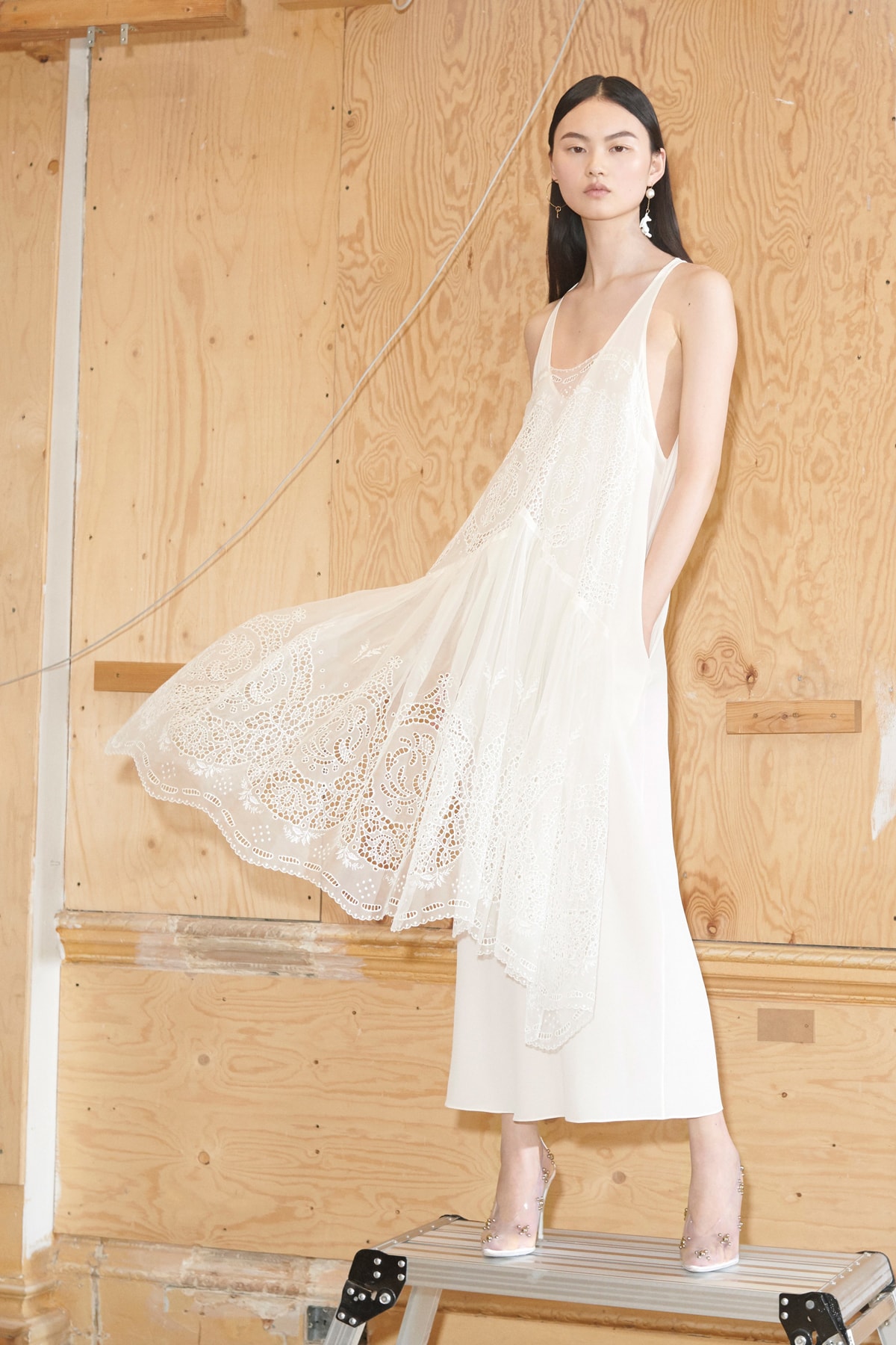 Stella McCartney Spring/Summer 2019 Collection Lookbook Lace Dress White