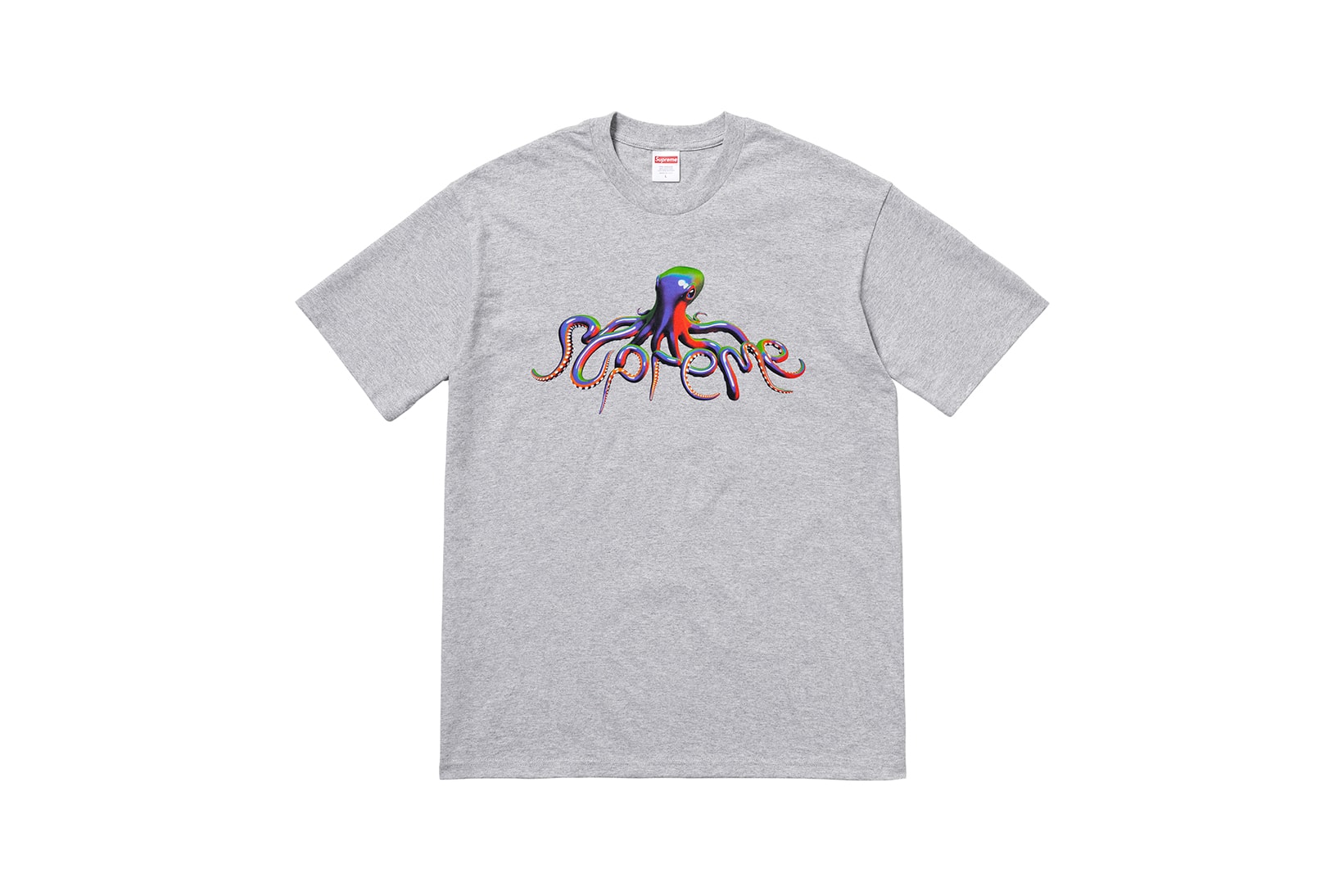 Supreme Summer 2018 T-Shirt Tees Collection Octopus Logo Grey