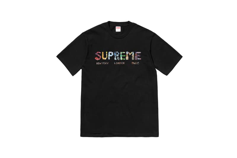 Supreme Summer 2018 T-shirt Crew Tees Collection Logo Black