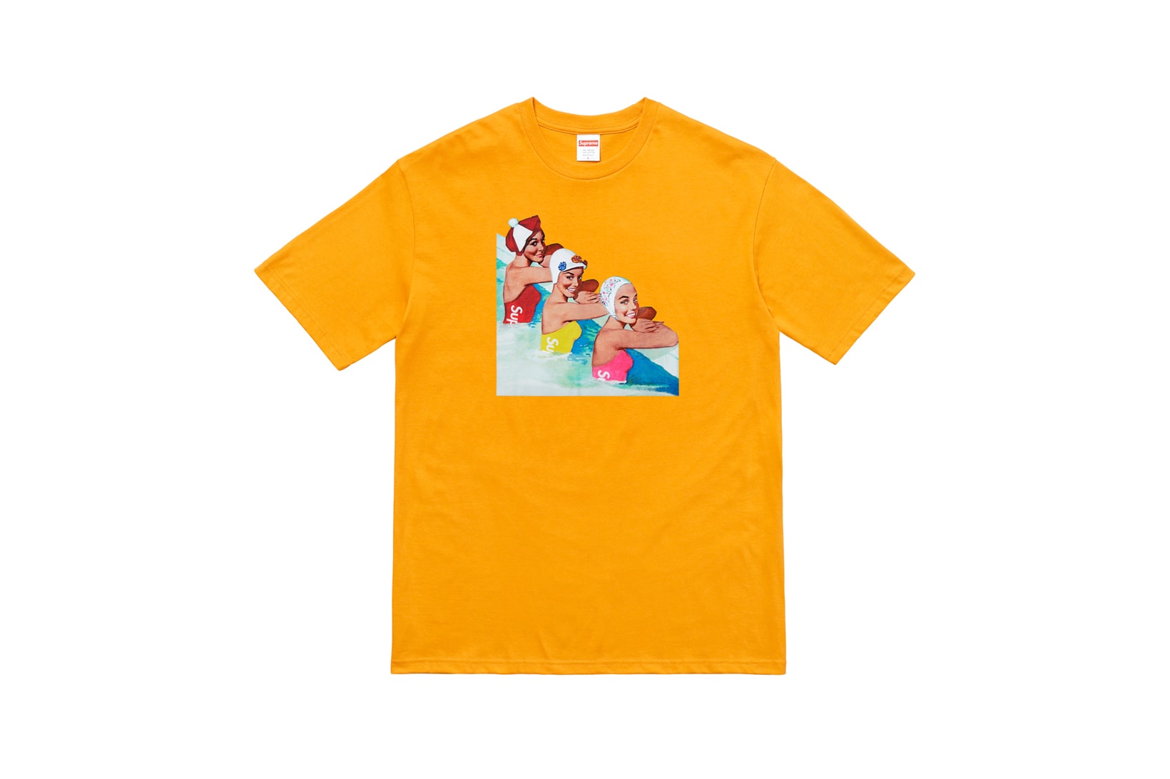 Supreme Summer 2018 T-Shirt Tees Collection Vintage Swimmers Yellow