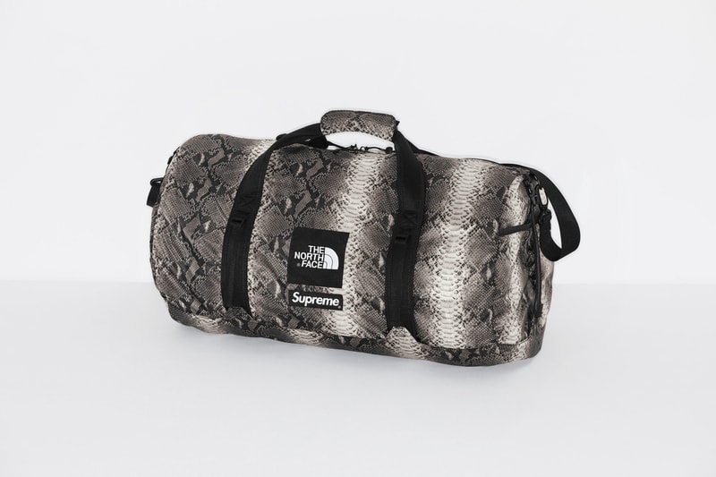 Supreme x The North Face Grey Snakeskin Print Duffle Bag