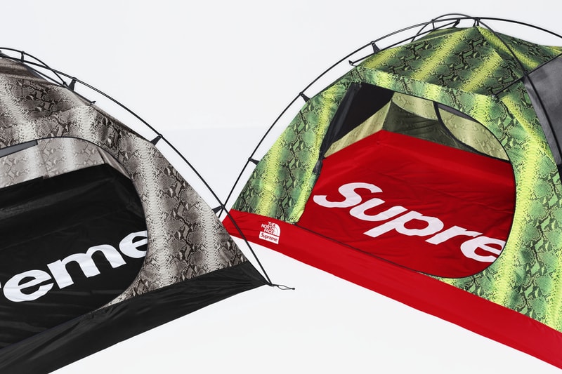 Supreme x The North Face Green Grey Snakeskin Print Tent