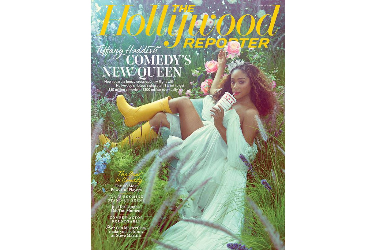 Tiffany Haddish The Hollywood Reporter Magazine June 2018 Cover Giambattista Valli Gown Blue
