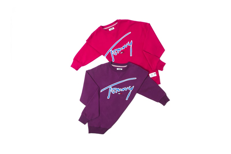 Tommy Jeans Signature Collection Crewneck Sweatshirt Cerise Dark Purple