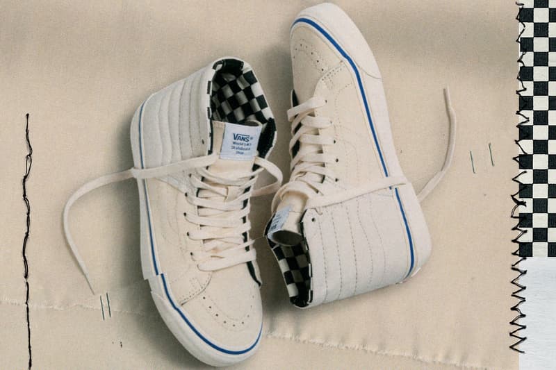 Vans Vault Sk8-Hi Inside Out Cap LX Pack Checkerboard Cream White Blue