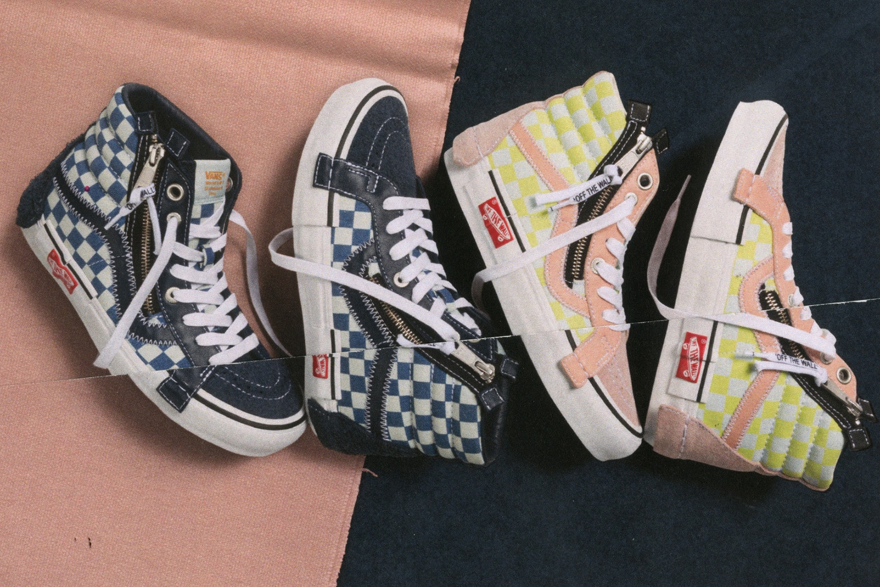Vans Vault Sk8-Hi Inside Out Cap LX Pack Checkerboard Pink Yellow Black White
