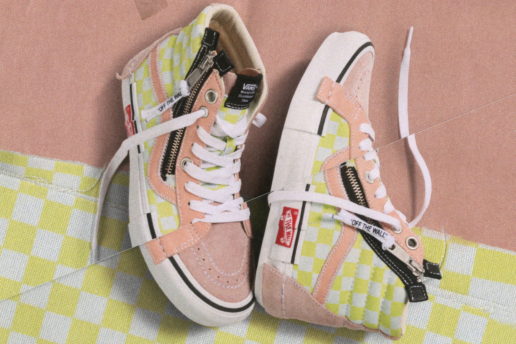 Vans Vault Sk8-Hi Inside Out Cap LX Pack Checkerboard Pink Yellow White
