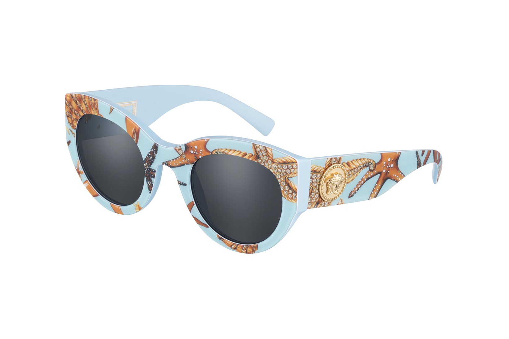 Versace Tribute Fall/Winter 2018 Sunglasses Collection Oversized Blue Chains