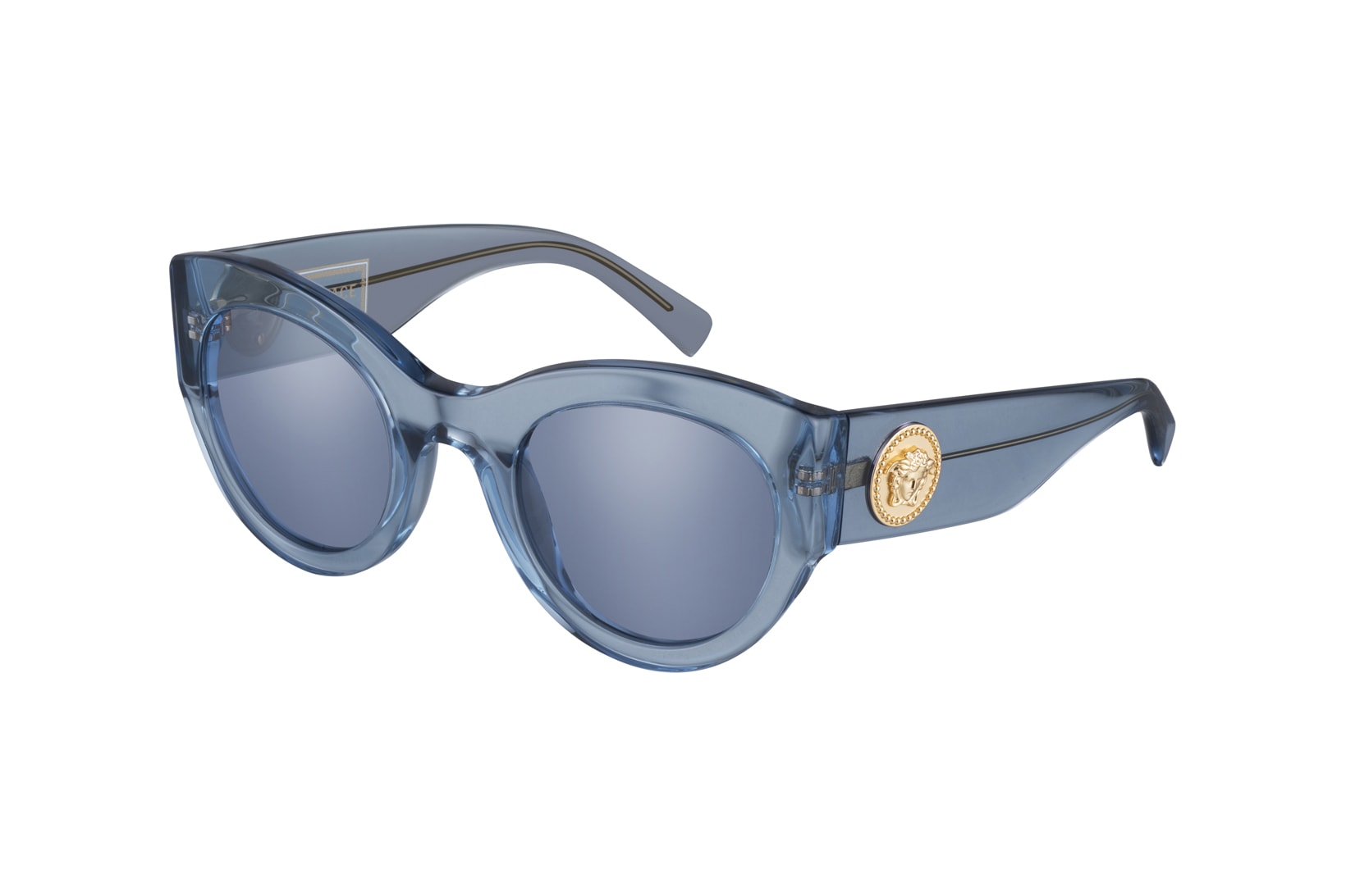 Versace Tribute Fall/Winter 2018 Sunglasses Collection Oversized Lucite Sky Blue