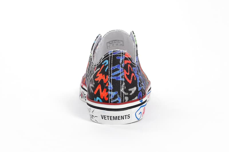 Vetements Graffiti Low Top Sneakers Fall Winter 2018 Black White