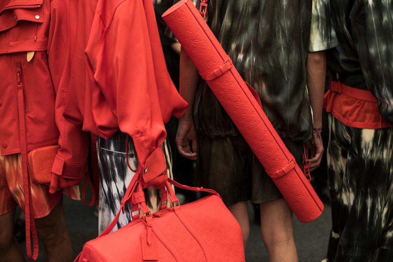 Louis Vuitton Men's Spring/Summer 2019 Show Paris Fashion Week Backstage Handbags Shirt Red
