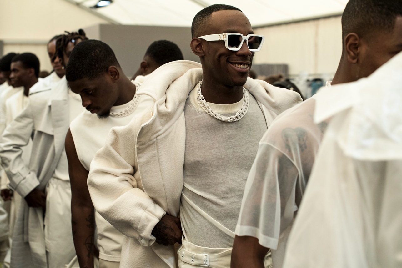Louis Vuitton Men's Spring/Summer 2019 Show Paris Fashion Week Backstage A$AP Nast White Shirt Jacket